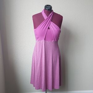 Elegant Pink Halter Dress